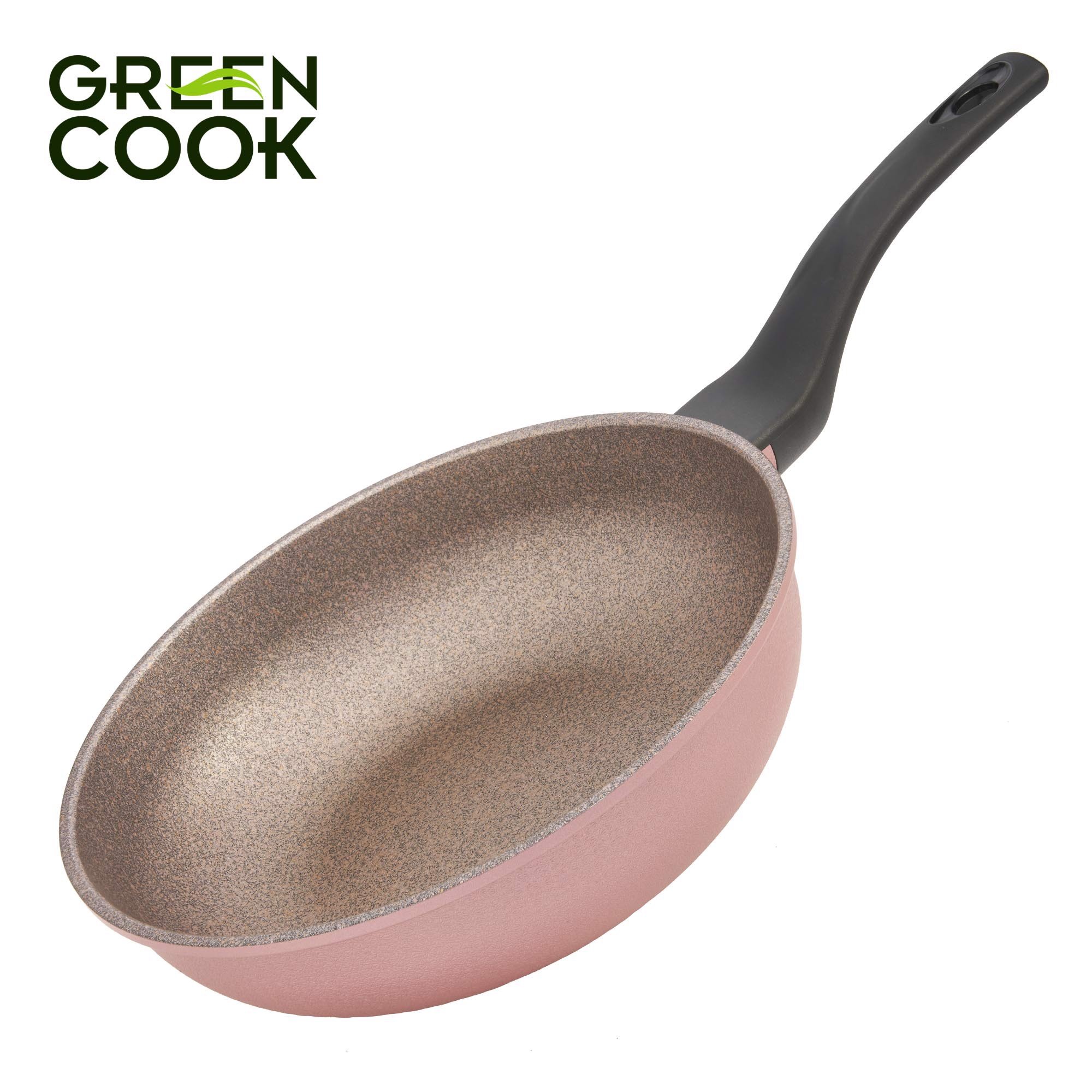 Chảo đúc vân đá đáy từ sâu lòng 24 cm green cook gcp05-24ih