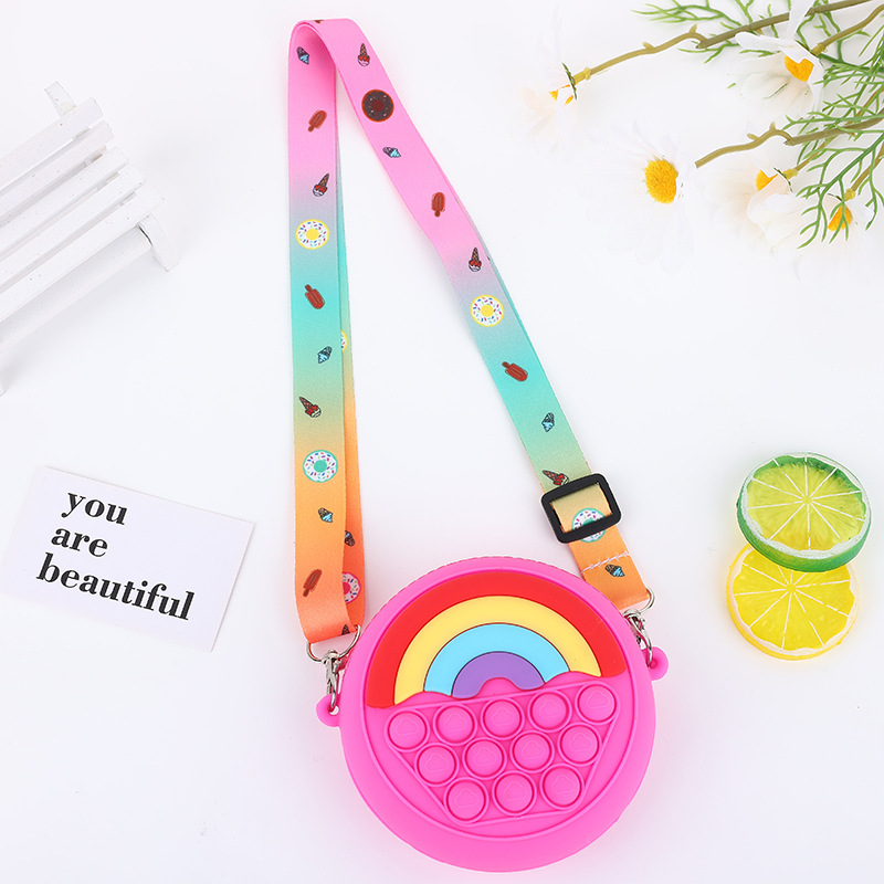 Túi Pop it 2 mặt hình Cầu vồng dễ thương