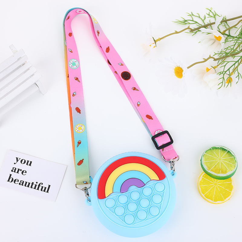 Túi Pop it 2 mặt hình Cầu vồng dễ thương