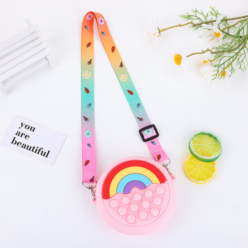 Túi Pop it 2 mặt hình Cầu vồng dễ thương