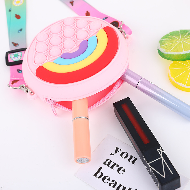 Túi Pop it 2 mặt hình Cầu vồng dễ thương