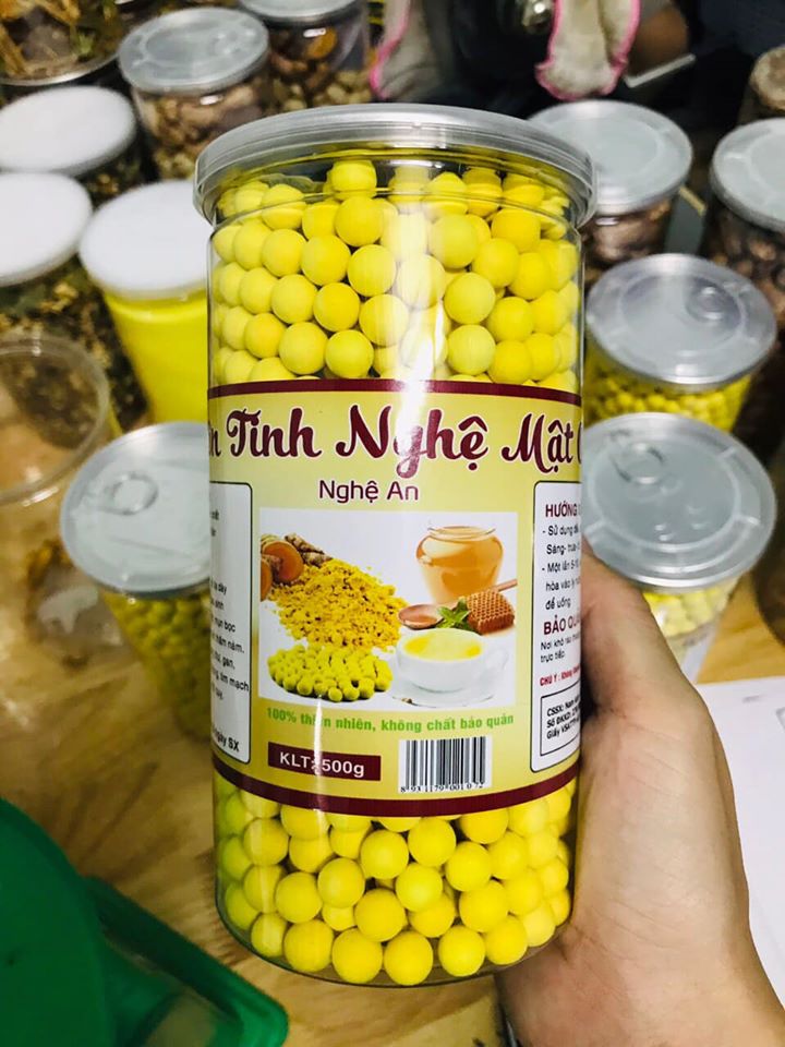 Viên tinh bột nghệ mật ong rừng - chống oxy hóa - tăng cường hệ miễn dịch,hộp 500g