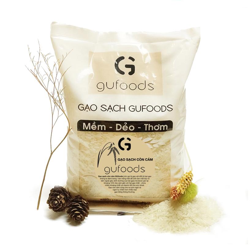 [HCM]Gạo sạch còn cám GUfoods (ngọt - mềm - thơm) (1kg)