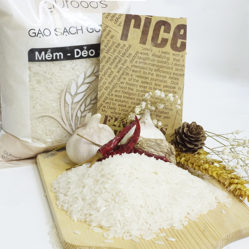 [HCM]Gạo sạch còn cám GUfoods (ngọt - mềm - thơm) (1kg)