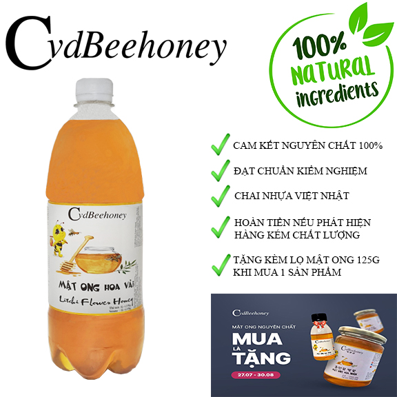 Mật Ong Hoa Vải 1000ml (1400g) Cvdbeehoney