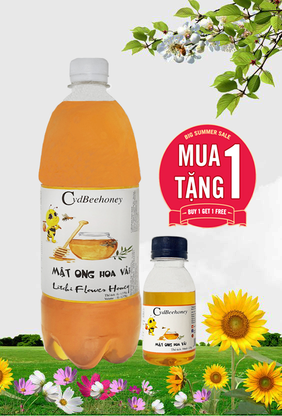 Mật Ong Hoa Vải 1000ml (1400g) Cvdbeehoney