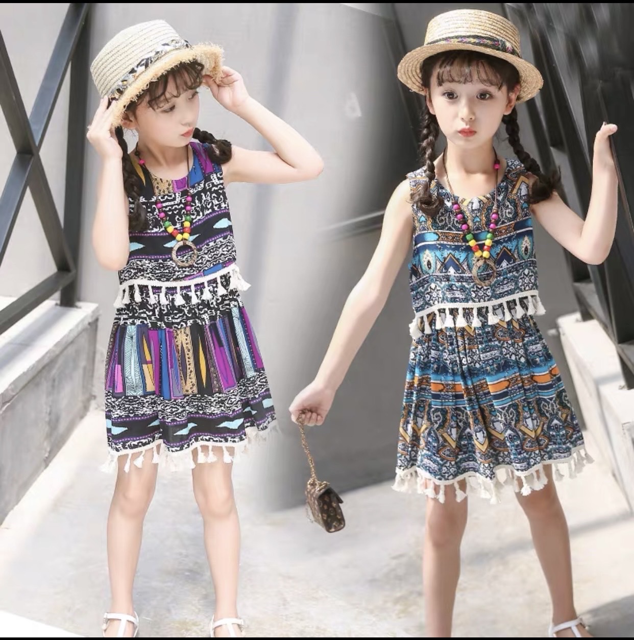 Đầm Thổ Cẩm Trẻ Em DE01