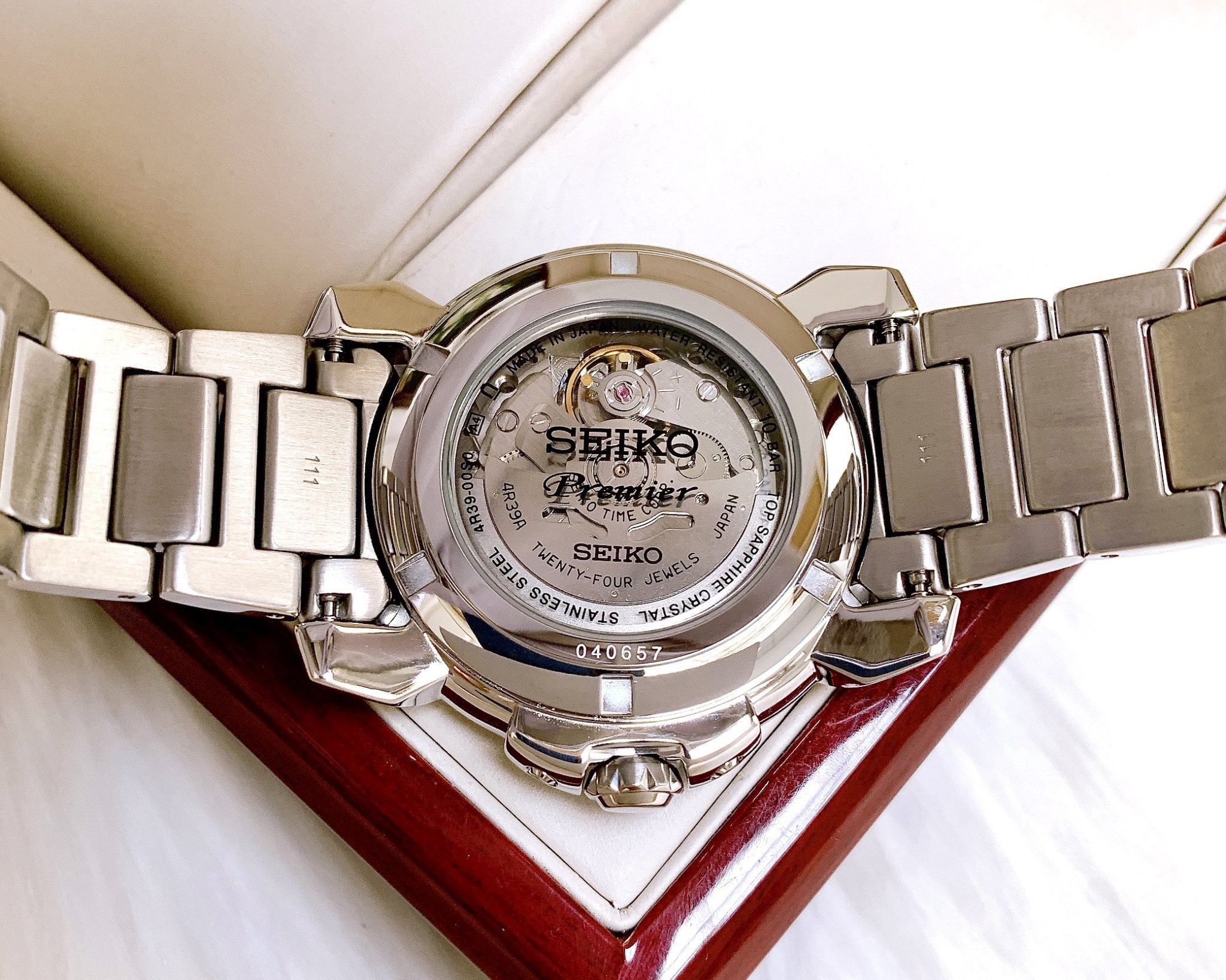 Đồng Hồ Seiko Premier Open Heart SSA369J1 Automatic Full Trắng Dây Thép Nam  - FuniMart